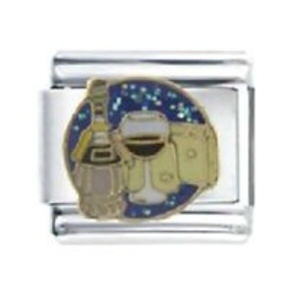 Bracelet Pugster Italian Charm Chianti Glass of Wine & Cheese - Picture 3 of 10